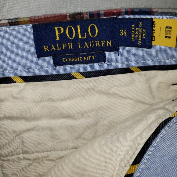Polo Ralph Lauren Madras Plaid Patchwork Classic Shorts Men's Size 34 New - Picture 4 of 11